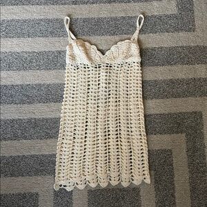 Cream Crochet Coverup Dress